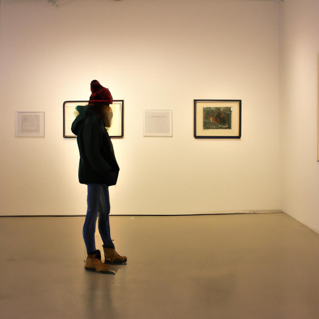 Person exploring local art galleries