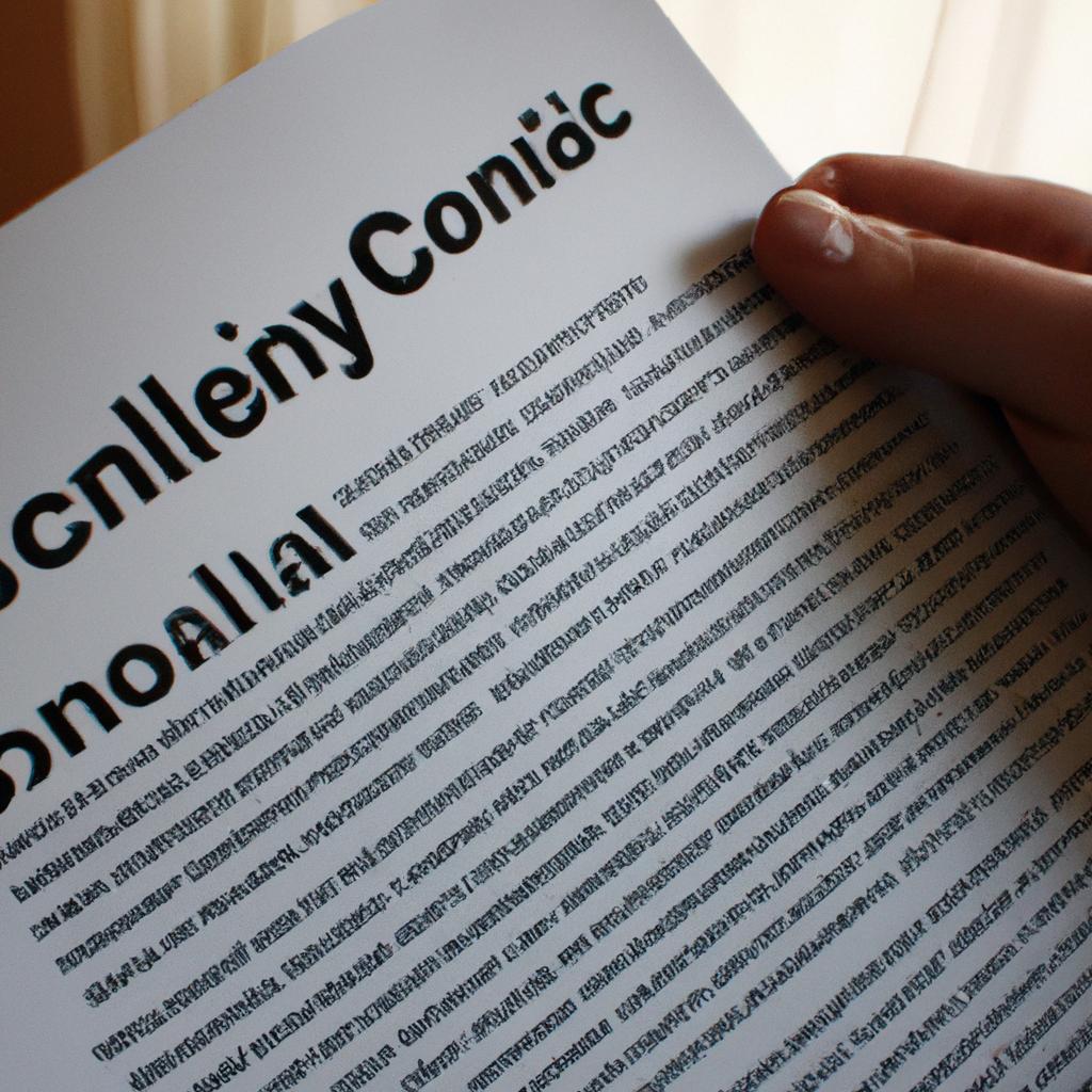 Person reading cancellation policy document
